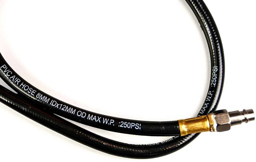 Pneumatinė žarnų ritė, dirbtuvių oro žarna, 10 metrų ištraukiama ritė, juoda PVC oro žarna garažui