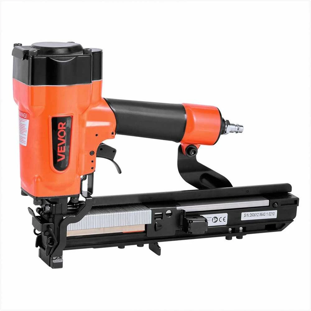 Pneumatinis kabių pistoletas 16GA, 16-38mm, 70-120PSI, plati nugarėlė, stogo paklotams, sienoms, tvoroms ir juodgrindėms, du šaudymo režimai, statybinis kabių kalimo įrankis