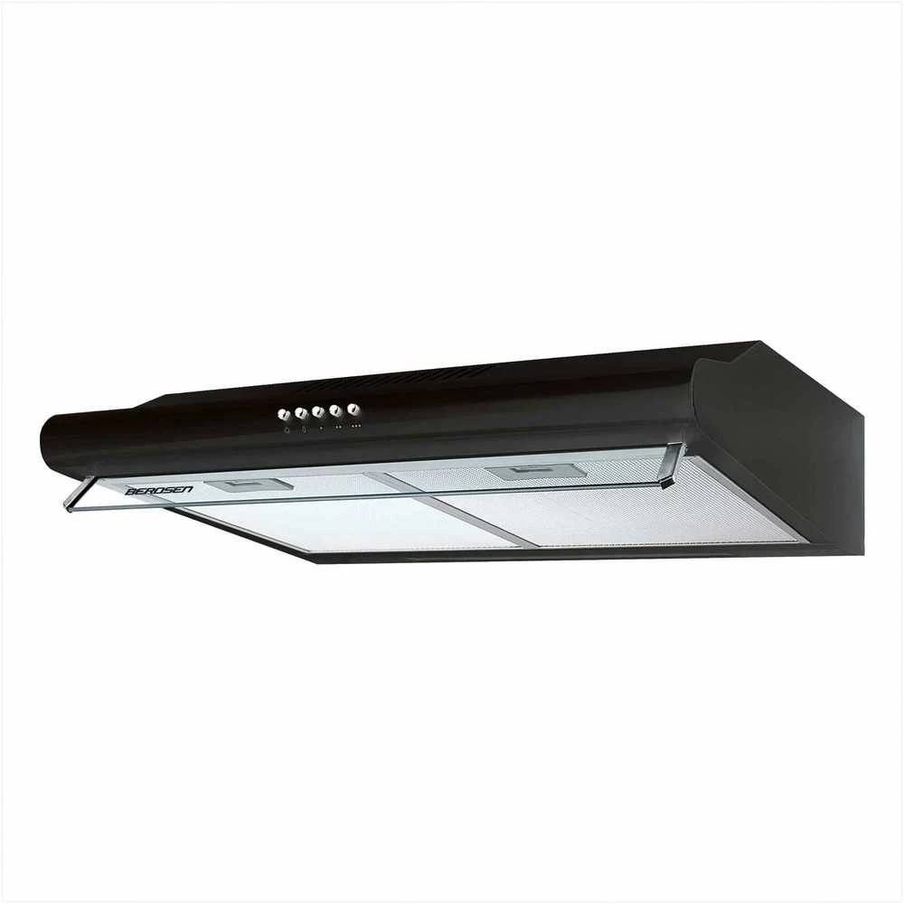 Berdsen Po spintele montuojamas virtuvės gartraukis, juoda apdaila, efektyvus oro srautas, 50 cm plotis, modernus dizainas