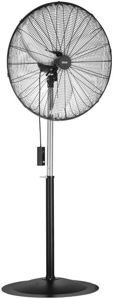 Pramoninis stovintis ventiliatorius, 3 greičių, reguliuojamo aukščio, metalinis, pastatomas, didelis, galingas