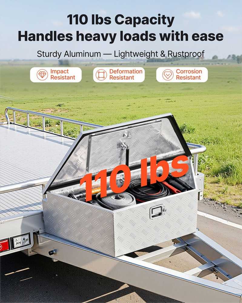 Priekabos grąžulo dėžė pikapams, RV, visureigiams, bekelės transportui, sunkiasvorė aliuminio įrankių dėžė, daiktų laikymo organizatorius, universali įrankių skrynia