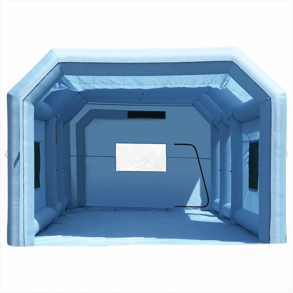 Pripučiama dažymo kabina, 9 x 4.8 x 3.6 m, dideliems sunkvežimiams furgonams technikai, su 950W 750W pūstuvais oro filtrų sistema, nešiojama purškimo kabina automobilių dažymui