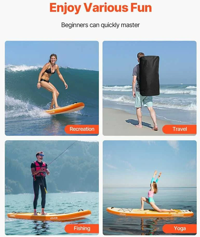 Pripučiama irklentė 3.23 m, SUP lenta su irklu, pradedantiesiems, banglentė, irklentės