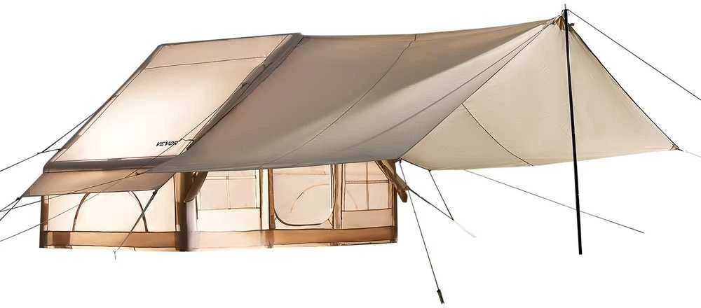 Pripučiama stovyklavimo palapinė, 3-5 asmenų glampingo palapinė su pompa, vandeniui atspari šeimos palapinė, greitai pastatoma oro palapinė, didelės talpos lauko pastogė