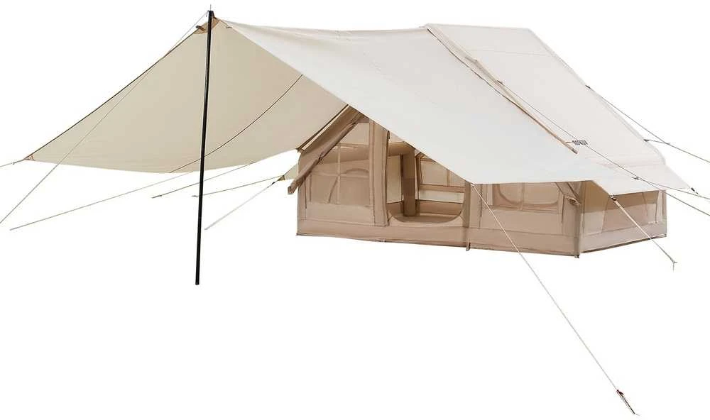 Pripučiama stovyklavimo palapinė, 3-5 asmenų glampingo palapinė su pompa, vandeniui atspari šeimos palapinė, greitai pastatoma oro palapinė, didelės talpos lauko pastogė