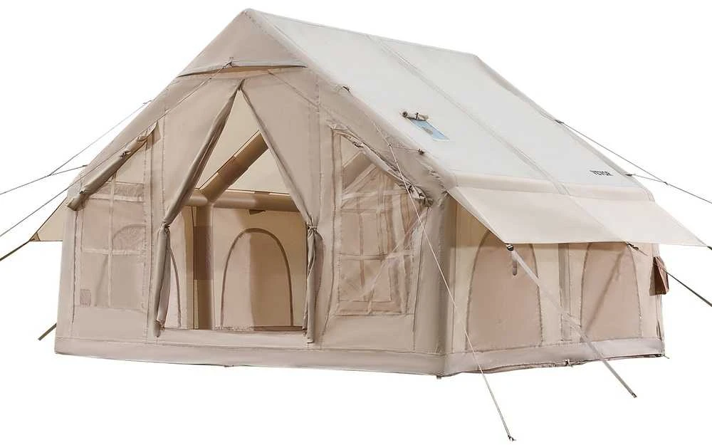 Pripučiama stovyklavimo palapinė, 4-6 asmenų glamping palapinė su pompa, lengvai pastatoma šeimos palapinė, vandeniui atspari oro palapinė, greitai pripučiama stovyklavimo pastogė