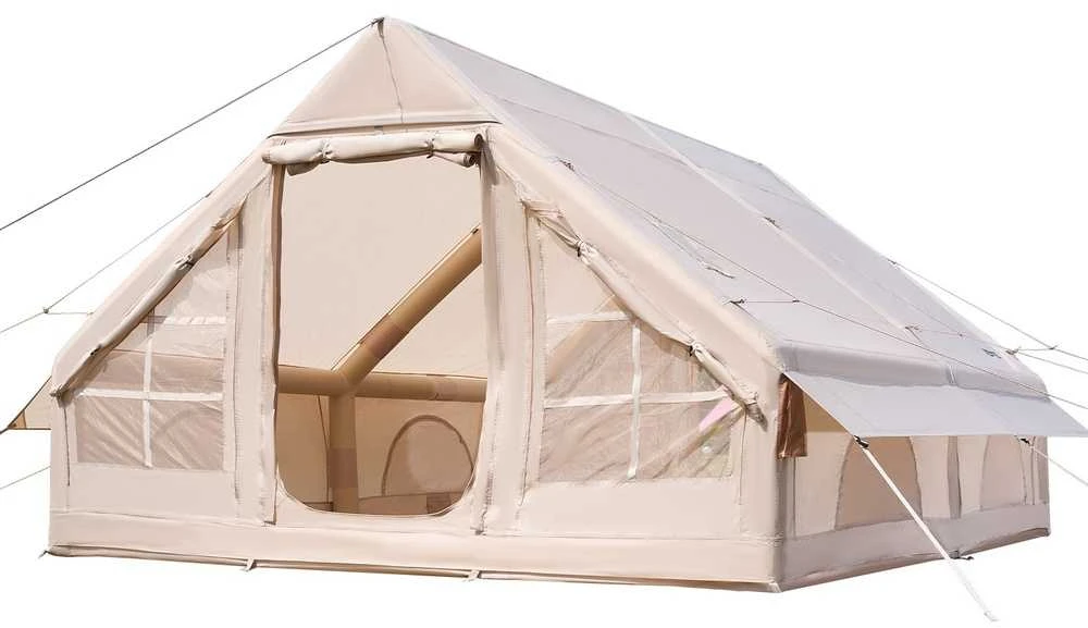 Pripučiama stovyklavimo palapinė, glampingo palapinė su pompa, 5-8 asmenų šeimos palapinė, lengvai pastatoma pripučiama palapinė, vandeniui atspari oro palapinė