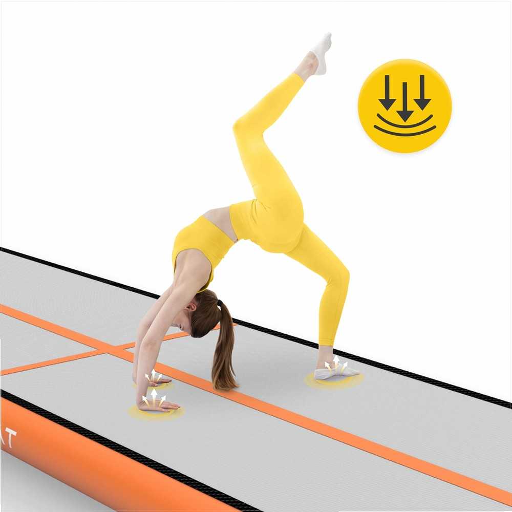 Pripučiamas gimnastikos kilimėlis, 5 m oro takelis, su elektrine pompa, skirtas namų treniruotėms, gimnastikai, akrobatikai ir reabilitacijai