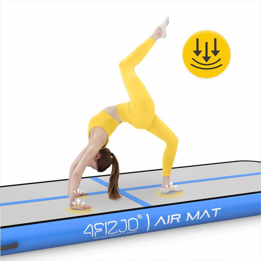 Pripučiamas gimnastikos kilimėlis, skirtas treniruotėms namuose, akrobatinei ir meninei gimnastikai, su elektrine pompa