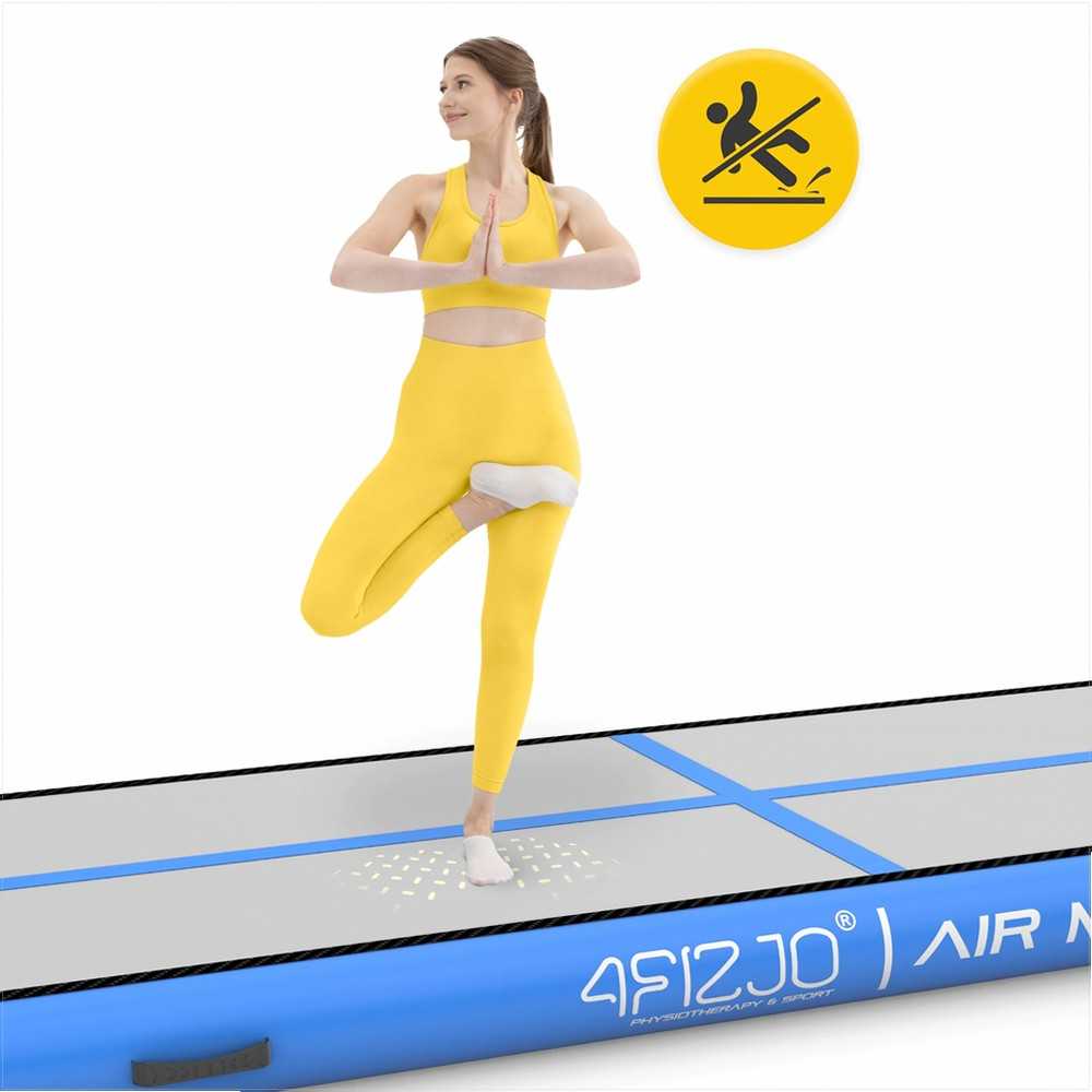 Pripučiamas gimnastikos kilimėlis, skirtas treniruotėms namuose, akrobatinei ir meninei gimnastikai, su elektrine pompa