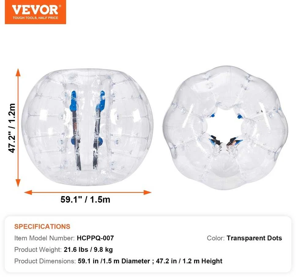 VEVOR Pripučiamas buferio kamuolys 1 vnt., 1.5m