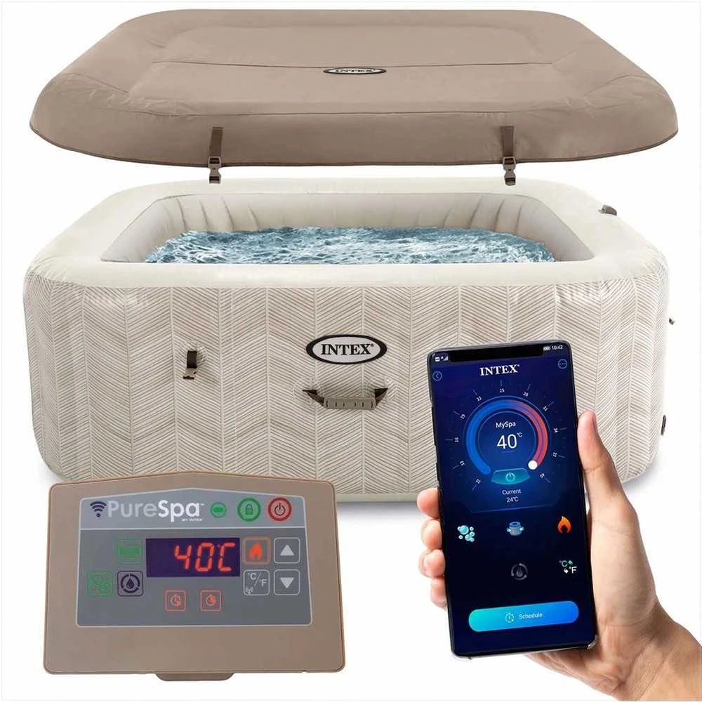 Intex Pripučiamas kubilas, 4 asmenų SPA su hidromasažu, nešiojamas sūkurinis baseinas, namų SPA su šildytuvu ir filtru