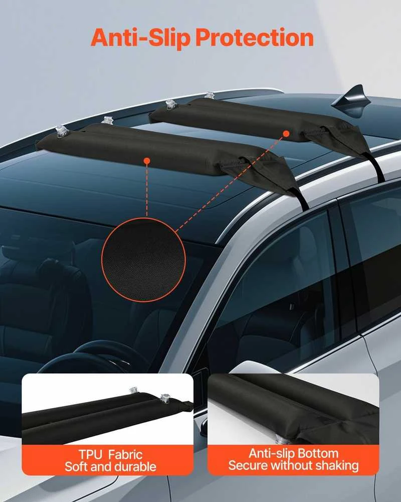 Pripučiami automobilio stogo bagažinės padėklai, universalus baidarių laikiklis, minkšta stogo bagažinė kanojoms, irklentėms ir banglentėms, 40 kg keliamoji galia