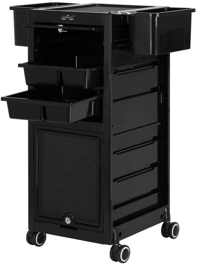 Activeshop Kirpėjo vežimėlis GABBIANO HAIRDRESSER HELPER 68C Juodas