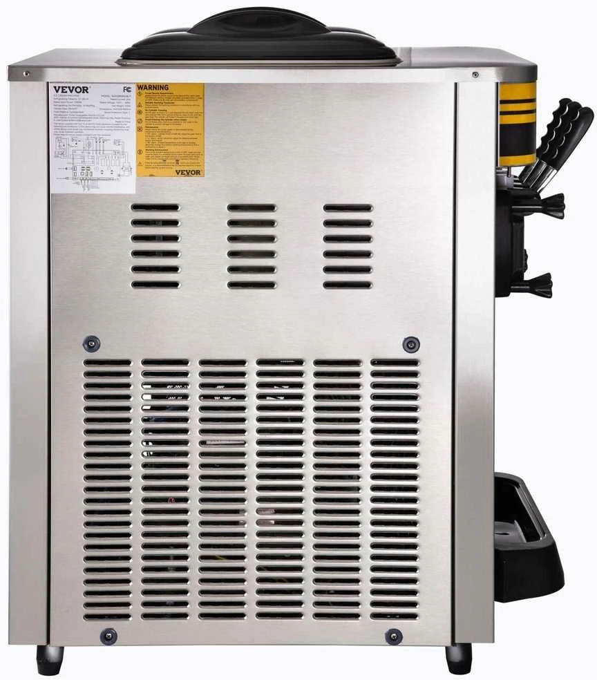 Profesionalus ledų gaminimo aparatas 22-30L, 2350W, 2x6L talpyklos, 2L cilindras, LCD ekranas, minkštų ledų aparatas, šaldyto jogurto mašina restoranui, sidabrinis, užkandžių barui