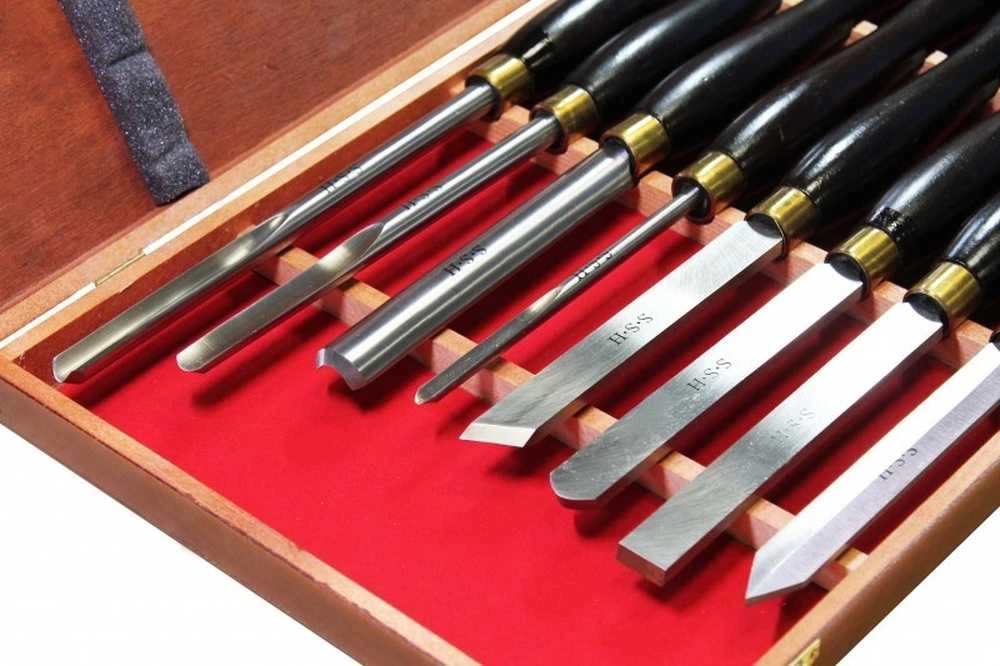 Profesionalūs medžio tekinimo kaltai, H8TLGN rinkinys, 8 dalių tekinimo įrankių komplektas, medžio tekinimo staklių kaltai, dubenims skirti kaltai