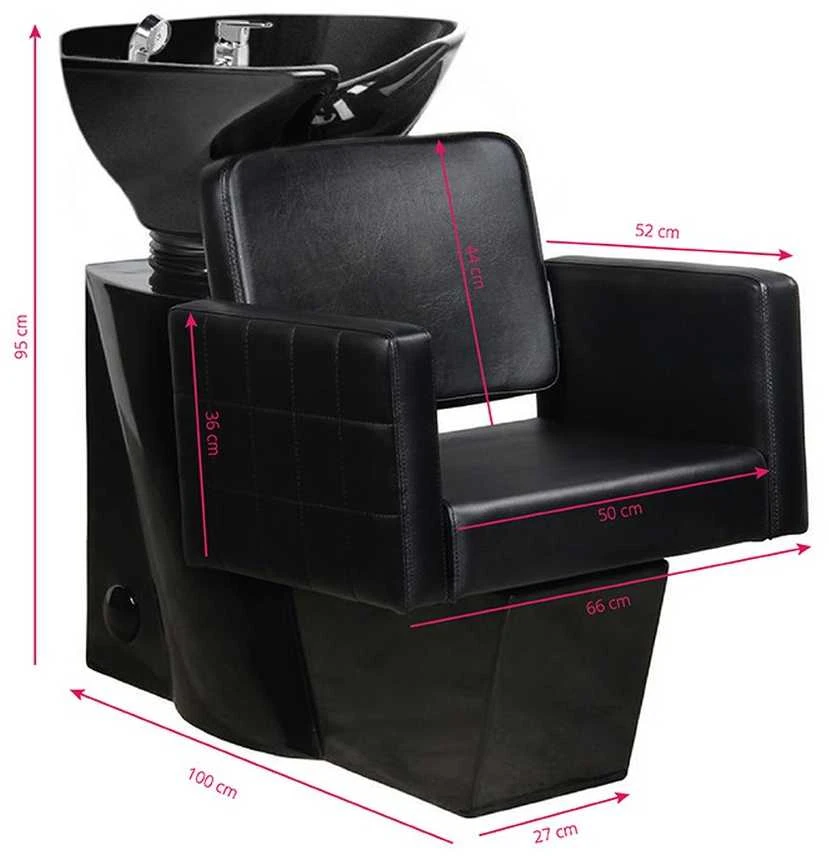 Activeshop Kirpyklos plautuvė GABBIANO PROFESSIONAL HAIRWASHER CHAIR ANKARA Juodas BASE Juodas SEAT