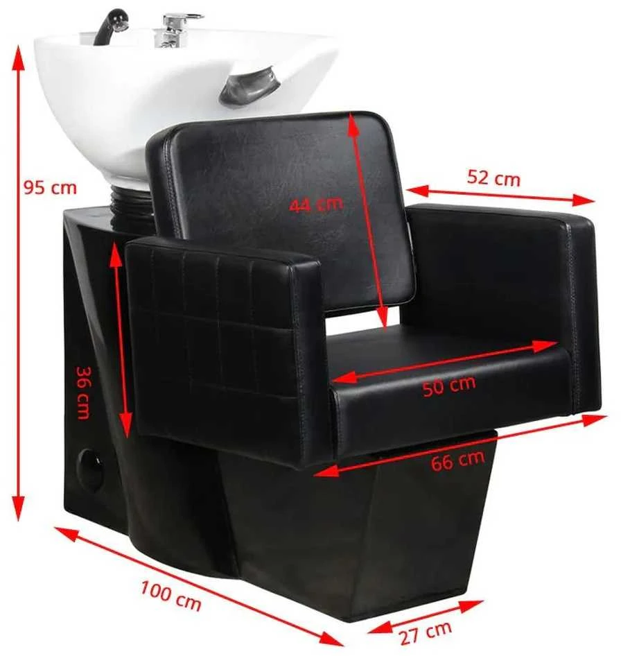 Activeshop Kirpyklos plautuvė GABBIANO PROFESSIONAL HAIRWASHER CHAIR ANKARA Juodas BASE Juodas SEAT Baltas