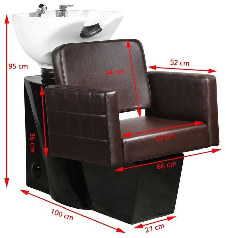 Activeshop Kirpyklos plautuvė GABBIANO PROFESSIONAL HAIRWASHER CHAIR ANKARA Juodas BASE BROWN SEAT