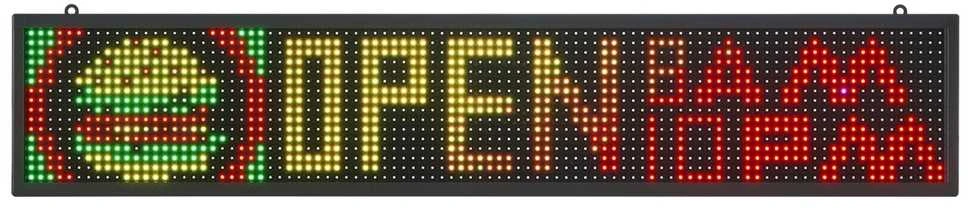 Programuojamas LED ženklas, skaitmeninė slenkanti rodymo lenta, spalvotas P10 LED ženklas verslui, reklaminis LED ekranas, vitrinos LED ženklas