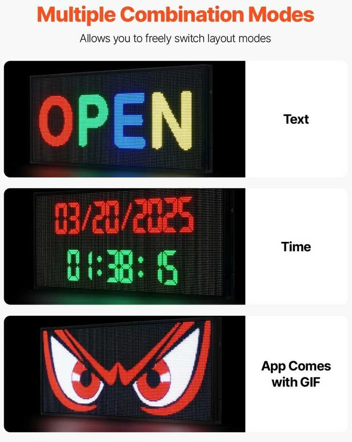Programuojamas LED ženklas, spalvotas slenkantis ekranas, skaitmeninis reklamos ženklas verslui, vitrinos LED ženklas, P6 LED ekranas