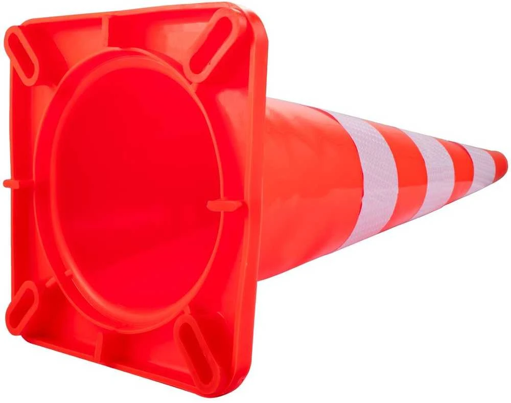 PVC eismo kūgiai, oranžiniai saugos kūgiai kelių statybai, atspindinčios apykaklės, sunkūs kūgiai automobilių stovėjimo aikštelėms, 90 cm saugos užtvaros