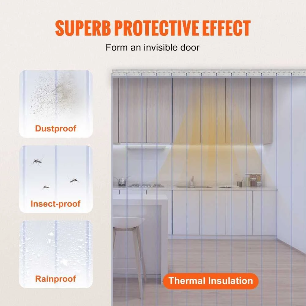 VEVOR PVC juostų užuolaida šaldytuvo durims