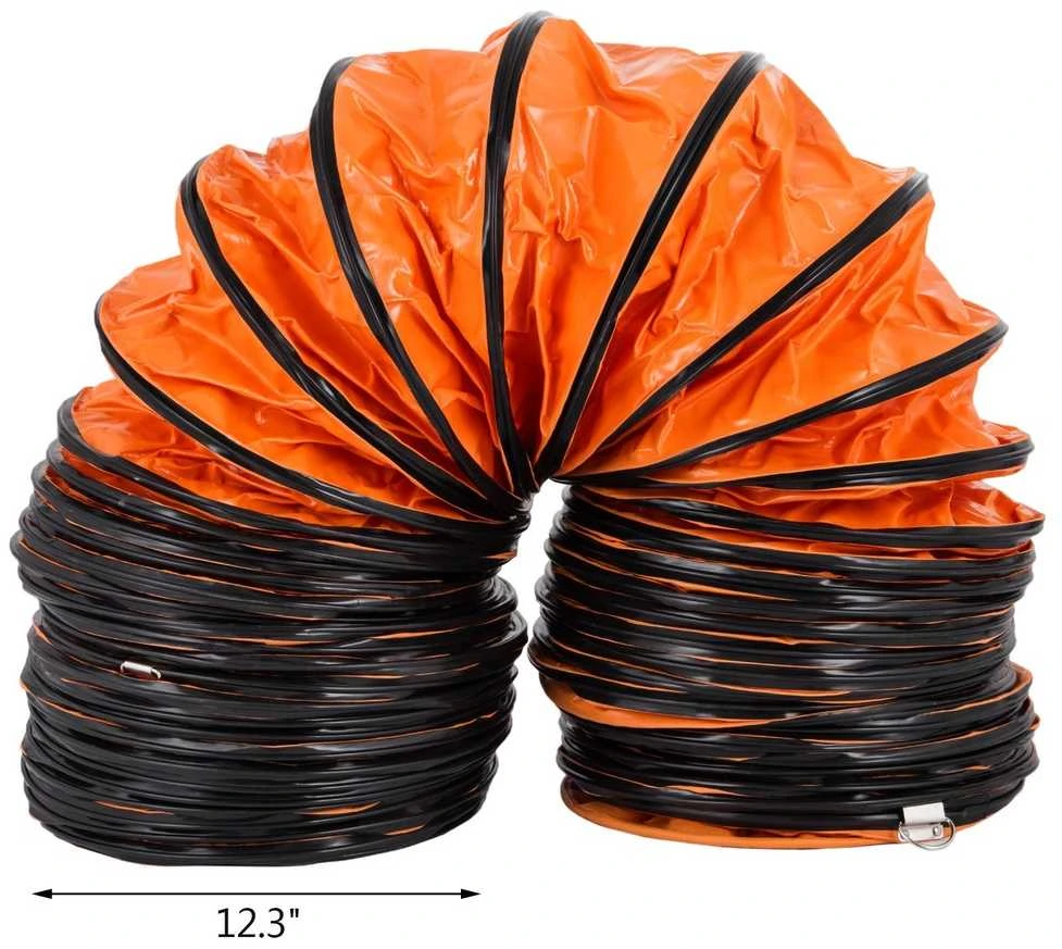 PVC lankstus ortakis, 7,6 m, ištraukiamojo ventiliatoriaus priedas, 30,5 cm