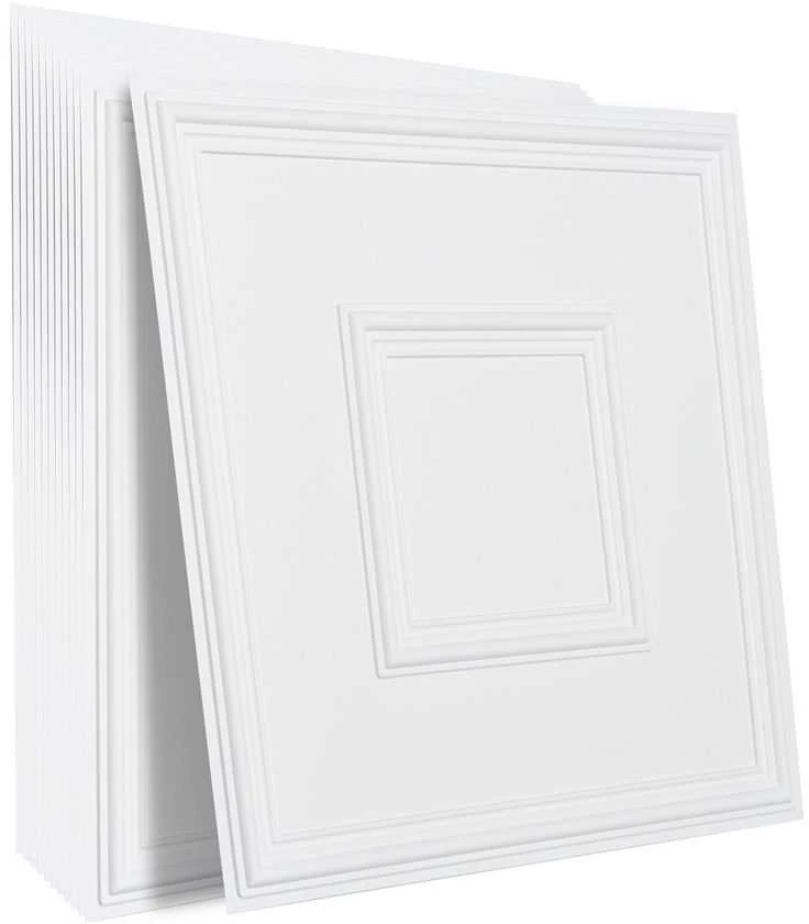 PVC Lubų Plytelės, 61 cm x 61 cm, Atsparios Vandeniui Pakabinamų Lubų Plytelės, Lengvai Montuojama Lubų Danga