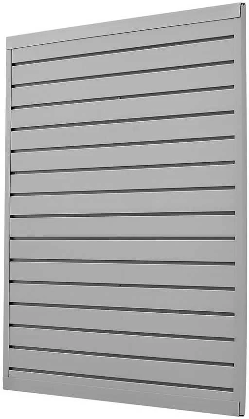 PVC sienų panelės 1230x1235 mm, pilkos, garažui, modulinės, 4 vnt. - plokštės, lentynos, sandėliavimui