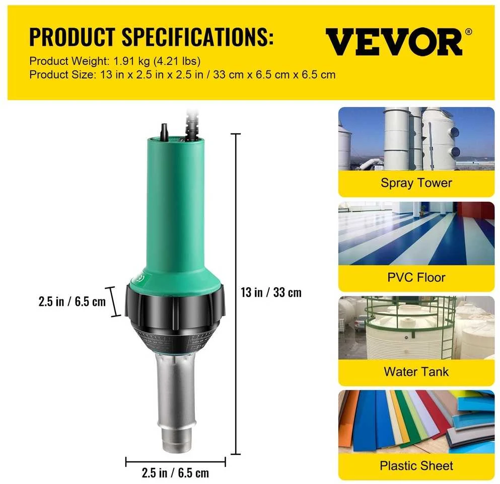 PVC suvirinimo pistoleto rinkinys, 1600W karšto oro plastikų suvirintojas, stogų suvirintojas, PVC karšto oro pistoletas, plastikų suvirintojas plastikų suvirinimui