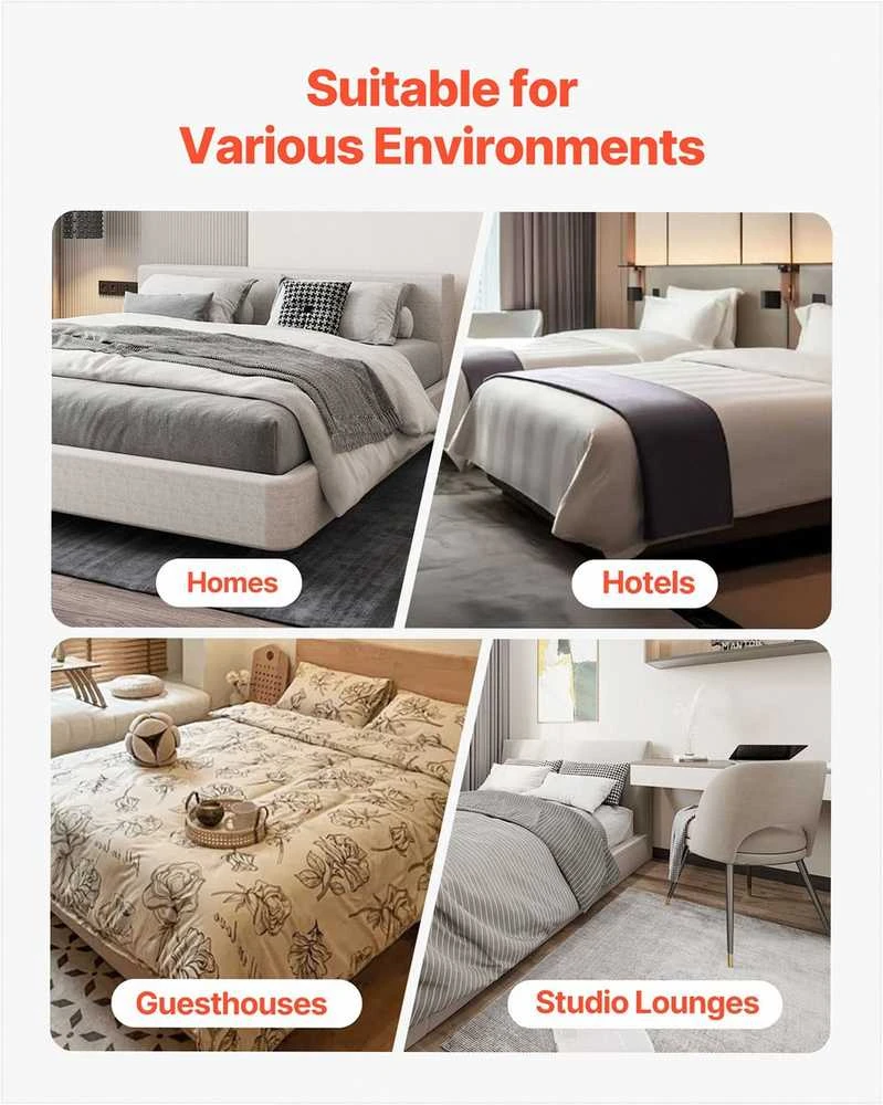 Queen Size čiužinio pagrindo rėmas su plaunamu audiniu, tvirtas metalinis pagrindas, lengvas surinkimas, saugūs kampai, vietą taupantis dizainas, miegamojo lova
