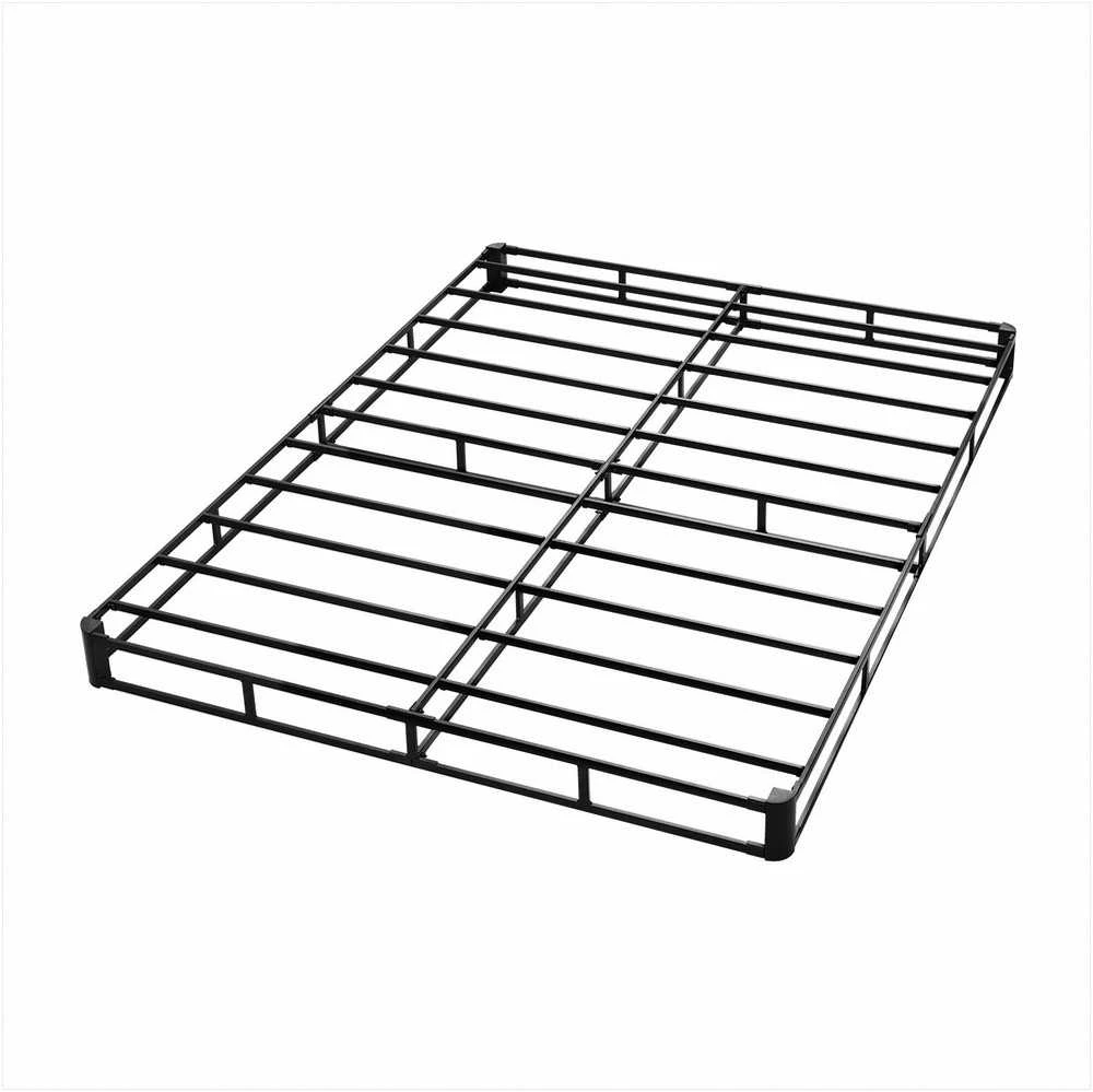 Queen Size čiužinio pagrindo rėmas su plaunamu audiniu, tvirtas metalinis pagrindas, lengvas surinkimas, saugūs kampai, vietą taupantis dizainas, miegamojo lova