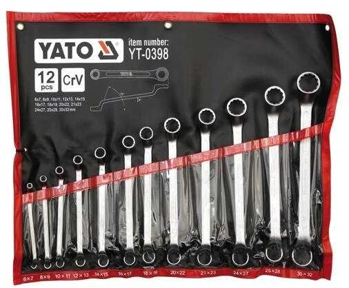 Yato Raktų komplektas žiediniai riebokšliai 6-32mm, 12vnt, chromo vanadis, AS-Drive, riebokšliniai raktai
