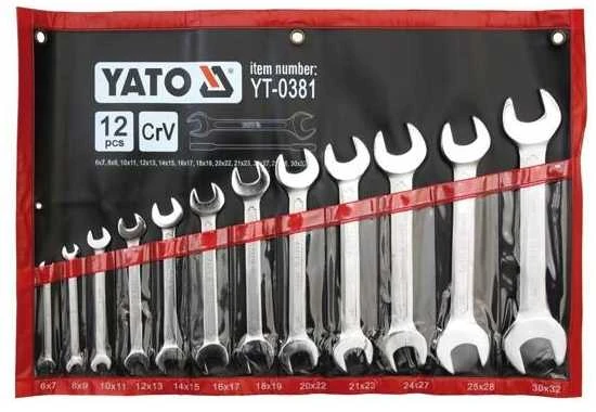 YATO KLUCZE plokščias SATYNOWANE 12 vnt. 6-32mm. DĖKLAS 0381