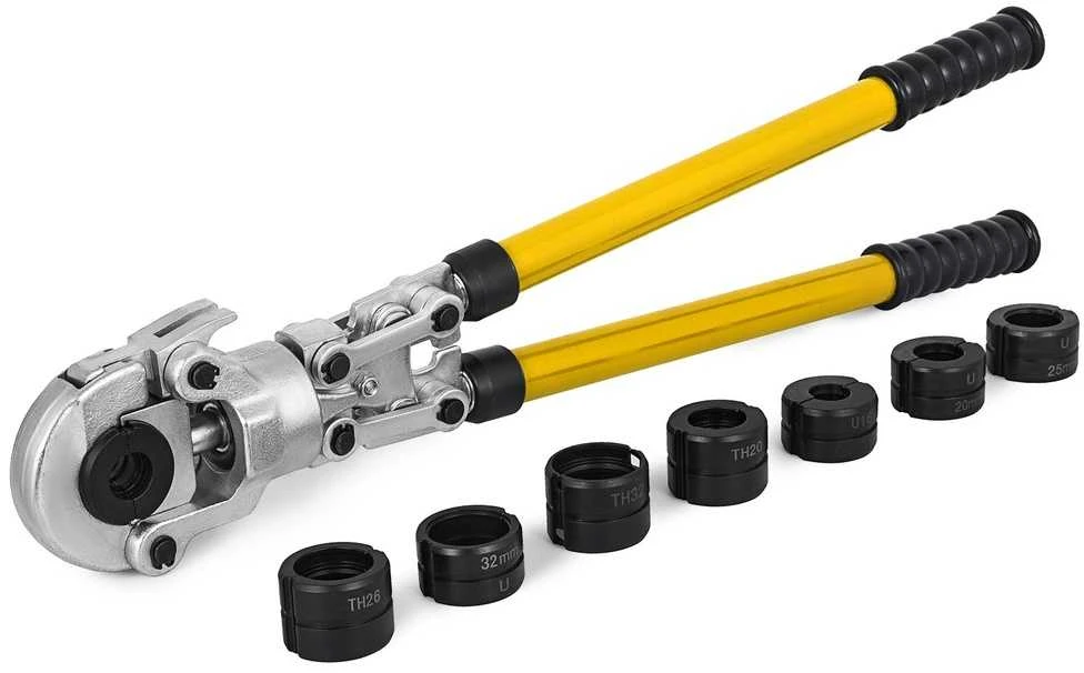 Rankinis presavimo įrankis, 6 tonos, 8 matricos, 16-32 mm, PB/PE vamzdžiai