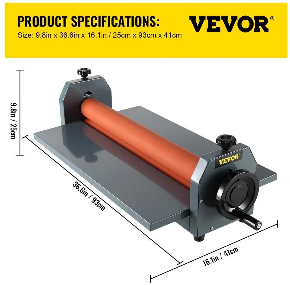VEVOR 750 mm šaltasis laminatorius su rankiniu valdymu