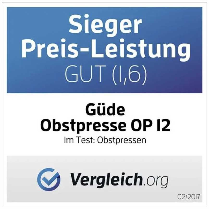 GÜDE Rankinis vaisių presas, 12 litrų talpos, obuoliams ir kriaušėms, sulčiaspaudė, vaisių smulkinimo presas