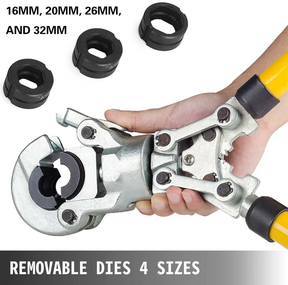 Rankinis vamzdžių užspaudimo įrankis, 16-32 mm, su priedais