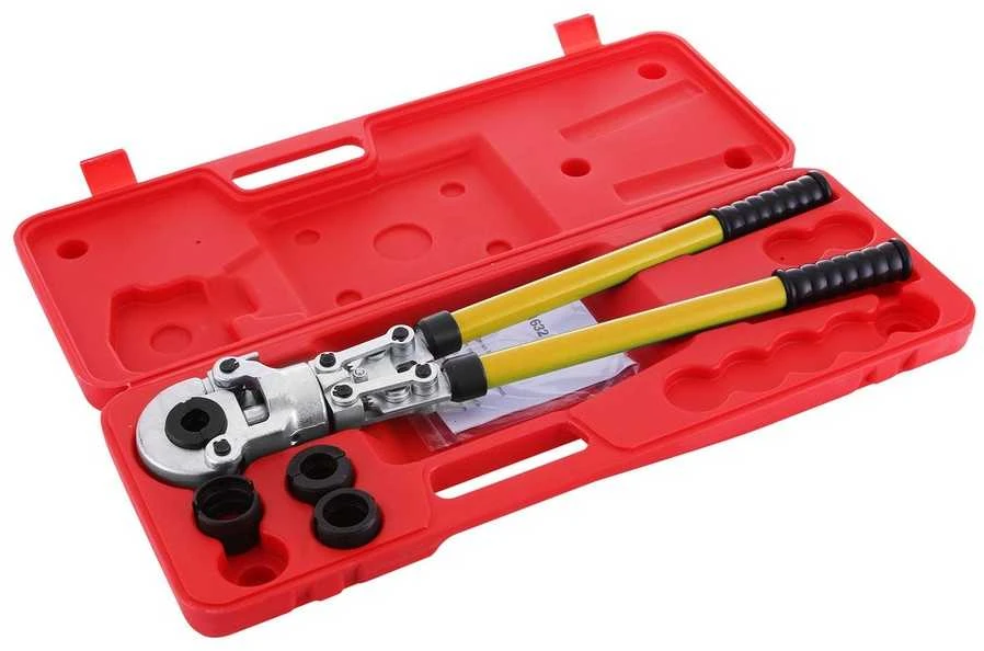 Rankinis vamzdžių užspaudimo įrankis, 16-32 mm, su priedais