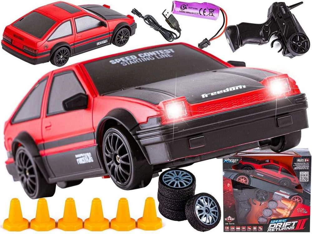RC drifto automobilis 4WD Raudona Toyota