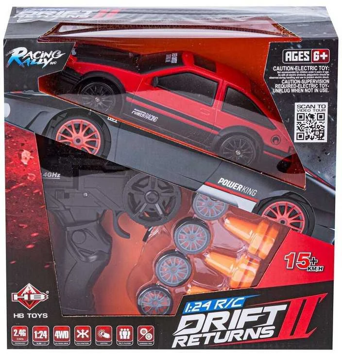 RC drifto automobilis 4WD Raudona Toyota