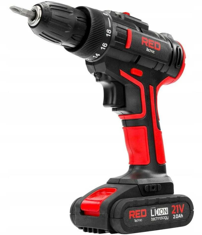 Red Technic Raudona Technic Akumuliatorinis gręžtuvas-suktuvas Raudonas TECHNIC