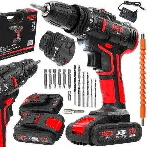 Red Technic Raudona Technic Akumuliatorinis gręžtuvas-suktuvas Raudonas TECHNIC