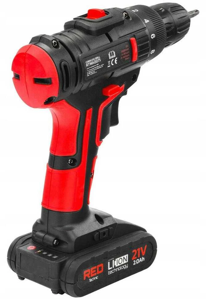 Red Technic Raudona Technic Akumuliatorinis gręžtuvas-suktuvas Raudonas TECHNIC
