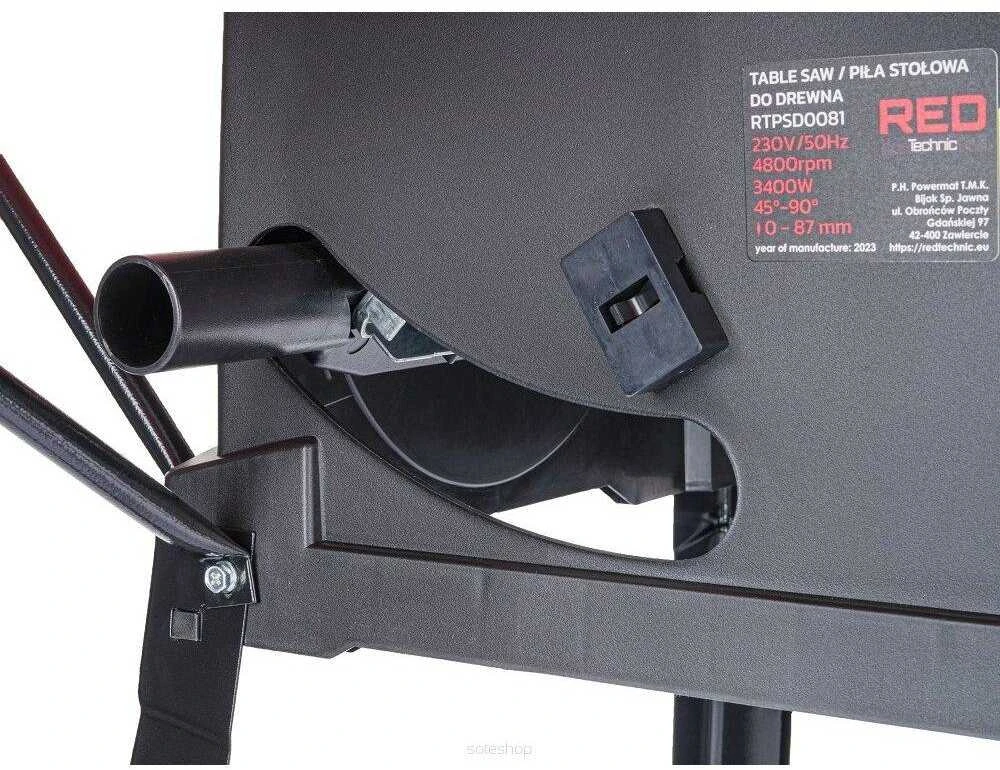 Red Technic Raudona Technic Stalo pjūklas medienai, Raudona Technic, 3400 W.