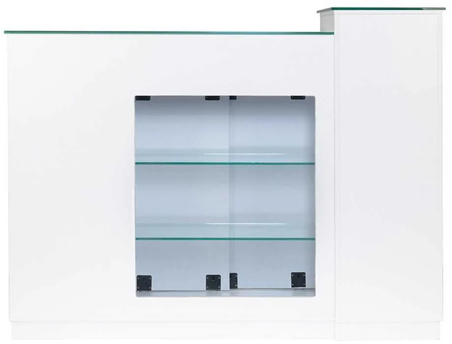 Activeshop Registratūros stalas GABBIANO RECEPTION DESK SHOWROOM GLASS Baltas