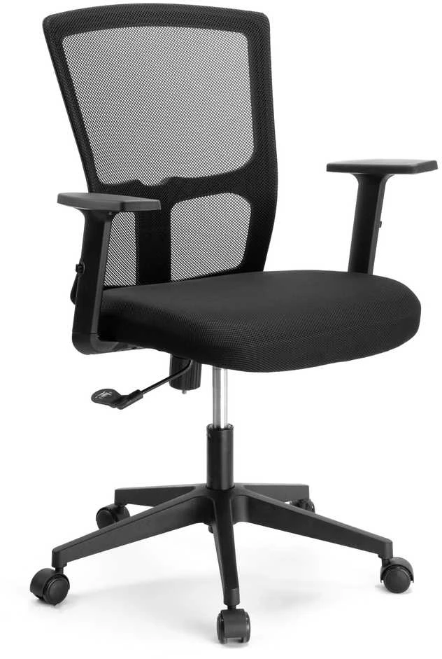 Reguliuojama biuro kėdė, ergonomiška, TILT funkcija, juoda, kompiuterio, sukamoji, ofiso, darbo