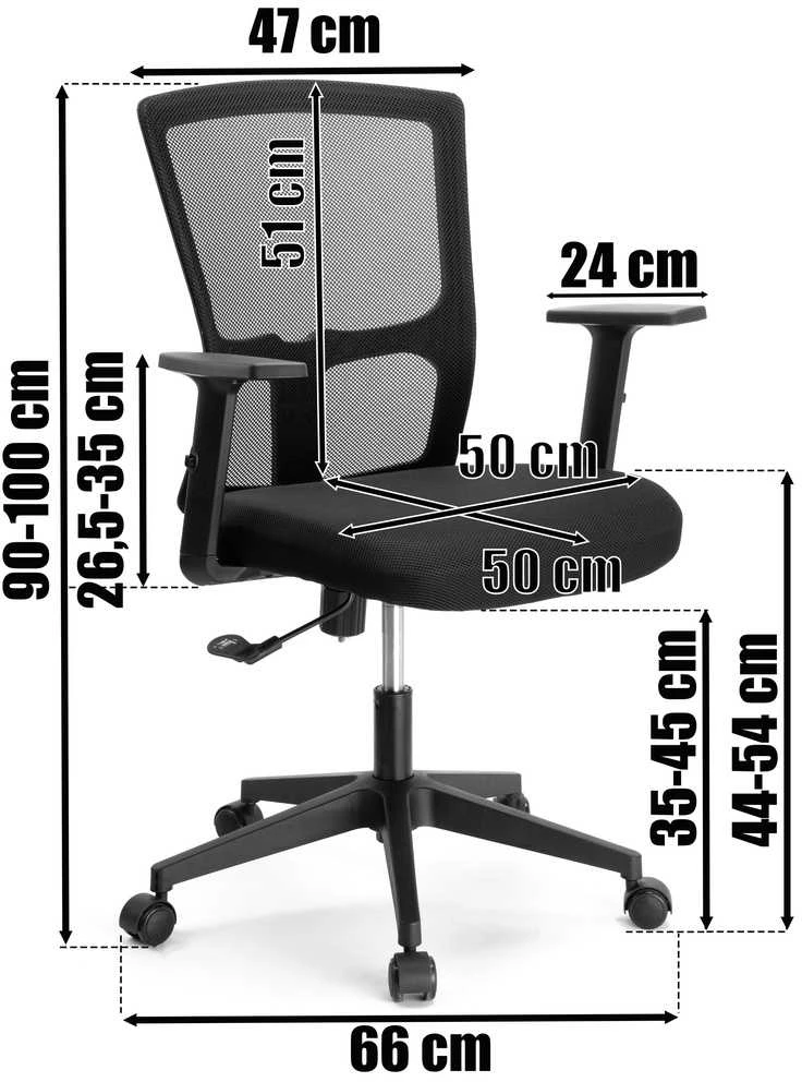Reguliuojama biuro kėdė, ergonomiška, TILT funkcija, juoda, kompiuterio, sukamoji, ofiso, darbo