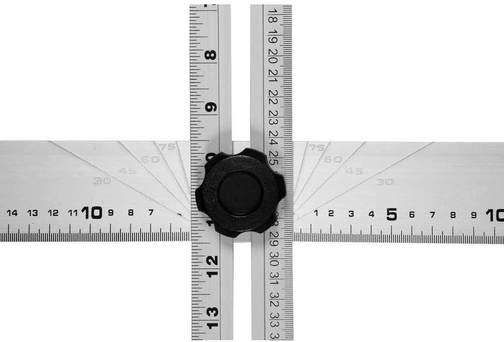 Reguliuojamas aliuminio kampas statyboms, 1270 mm x 560 mm, su metrinėmis ir colinėmis skalėmis, statybinis kampas, reguliuojamas kampas